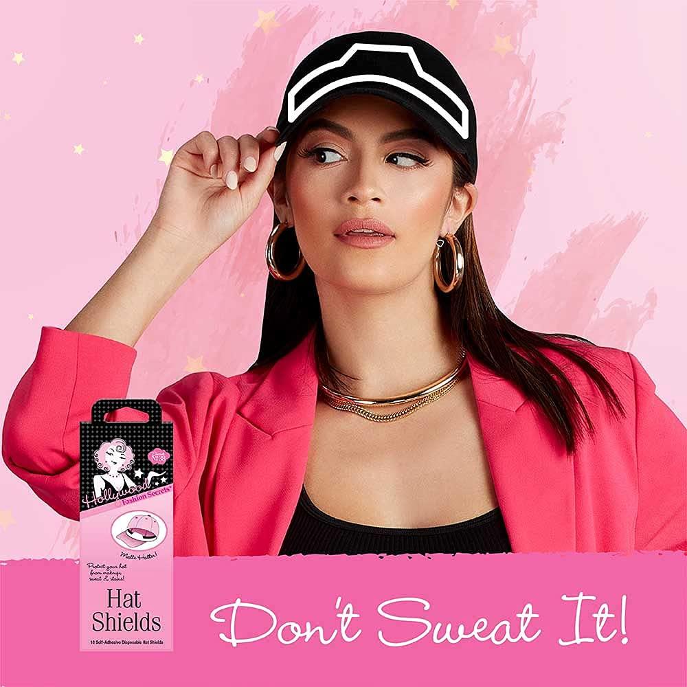 Hollywood Fashion Secrets Hat Shields Protects Hats from Sweat and Makeup  Self-Adhesive Disposable Hat Liners - 10 Counts Transparent