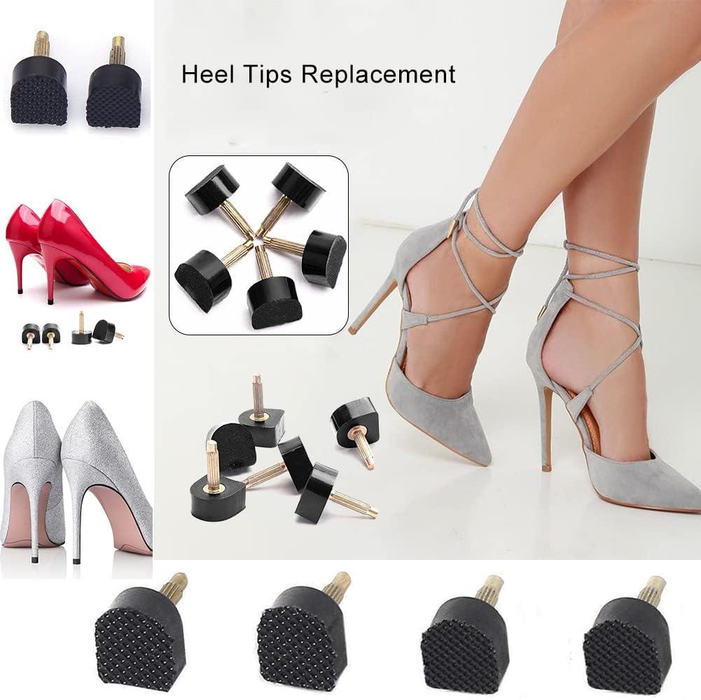 High Heel Replacement Tips,60PCS/30 Pairs High Heel Shoe Repair Tips  Stiletto Repair Heel Caps Kit Pin Taps Dowel Lifts Replacement (5 Different  Size),Black - Walmart.com