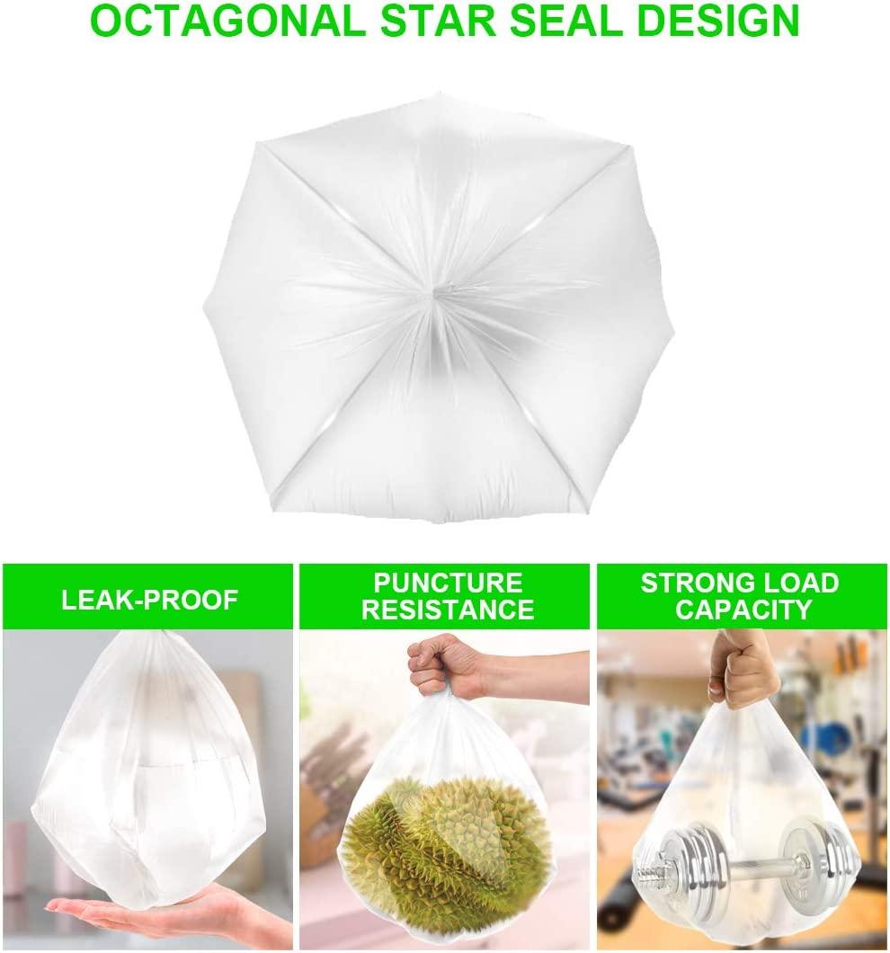 FORID Small Clear Trash Bags - 4 Gallon Plastic Garbage Bags 220 Count  Strong Unscented Wastebasket Bin Liners for Bathroom Bedroom Office 15  Liter