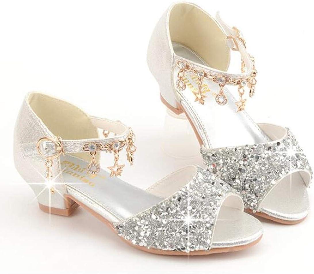 9-10 Years Girls Sandals Glitter Dress Shoes Princess Crystal High Heels  Party Wedding Baby Girl Children's Rhinestone Decoration Princess Shoes  Casual Buckle Sandals Gold - Walmart.com