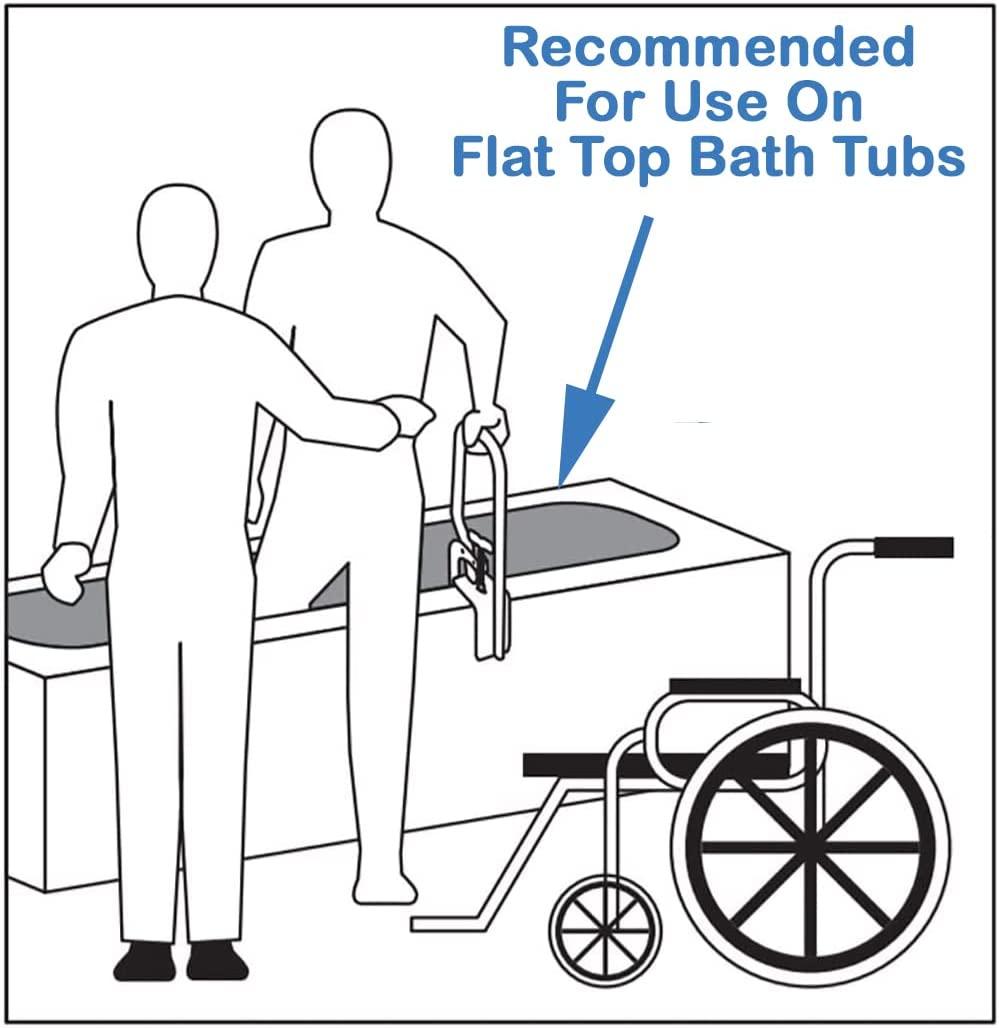 KXT Premium Bathroom Tub Safety Rail for Seniors, Clamp Railing