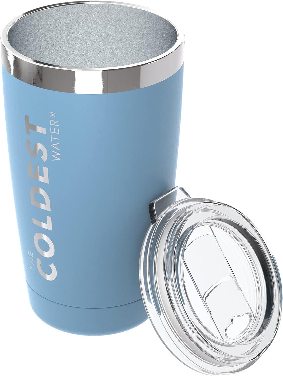 Coldest Sports Water Bottle - 3 Insulated Lids (Chug Lid, Straw Lid, Loop Lid ) Vacuum Insulated Stainless Steel, Double Walled, Thermo Mug, Metal