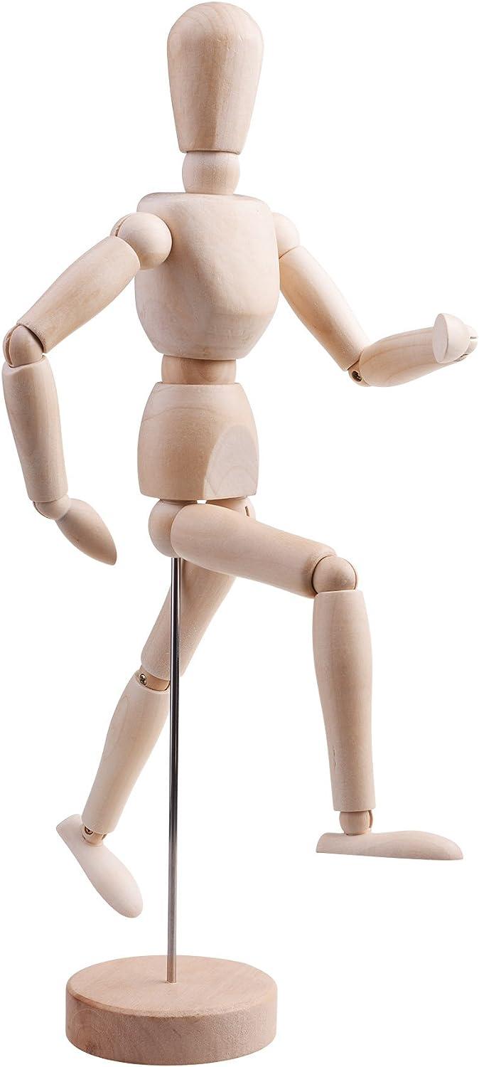 Soaoo 12 Pieces Artists Wooden Manikin Jointed Mannequin Flexible Wooden  Mannequin Wooden Figures Drawing Figure Model for Artists Sketching Drawing