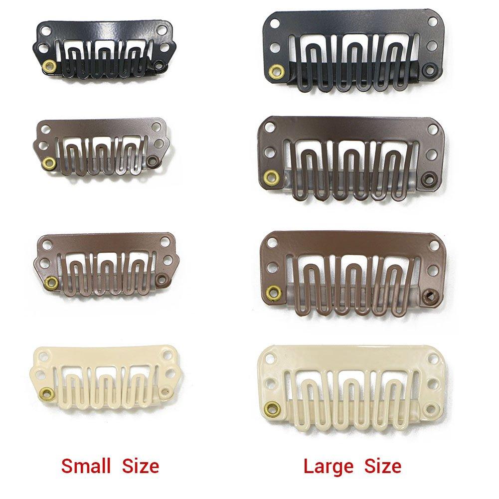 32mm 6-Teeth U Shape Metal Snap Clips For Hair Extensions Tool With  Silicone Back Wig Clips In Weave Wig AccessoryDIY
