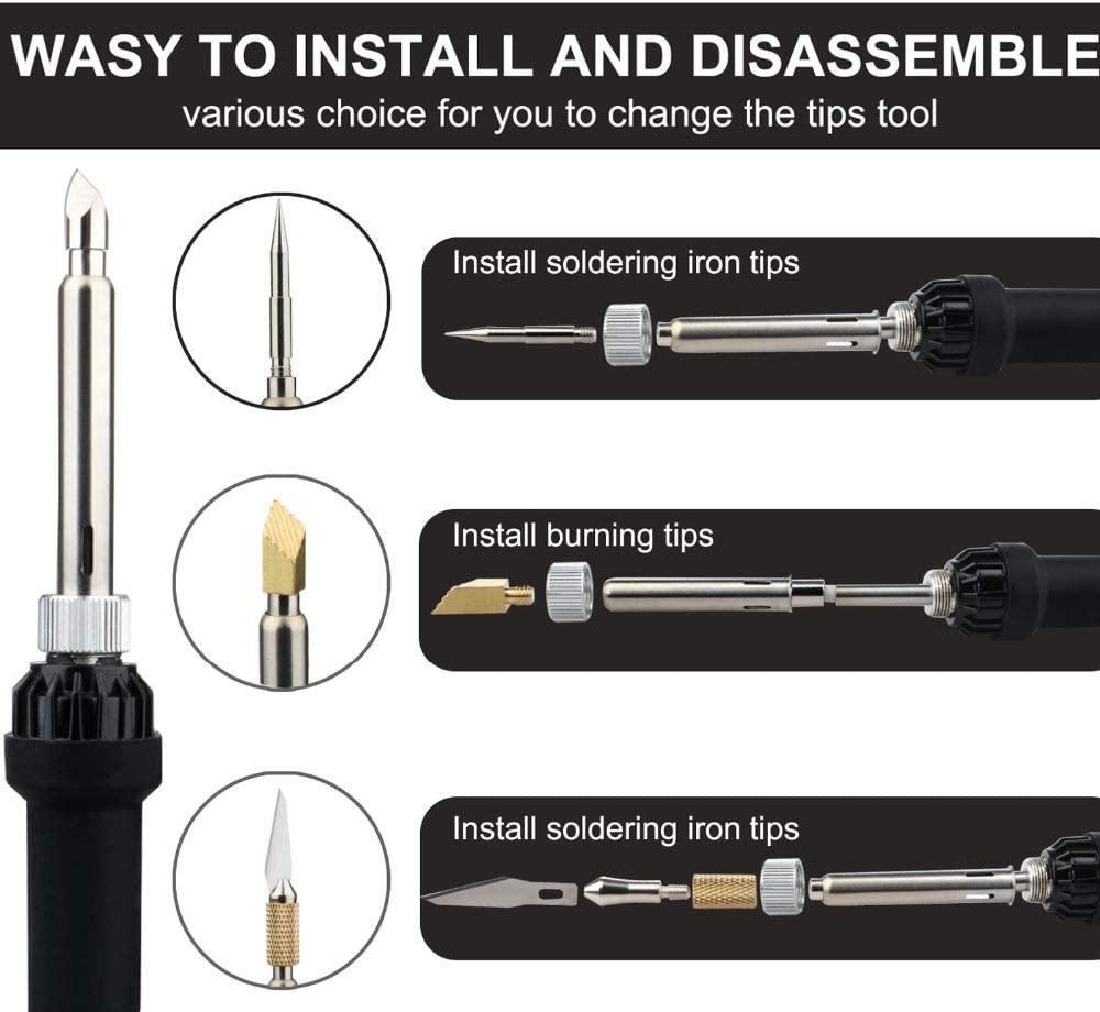 Wood Burning Kit, Wood Burning Tool Adjustable Temperature Woodburning Pyrography Pen Kit for Adults 46 Pcs