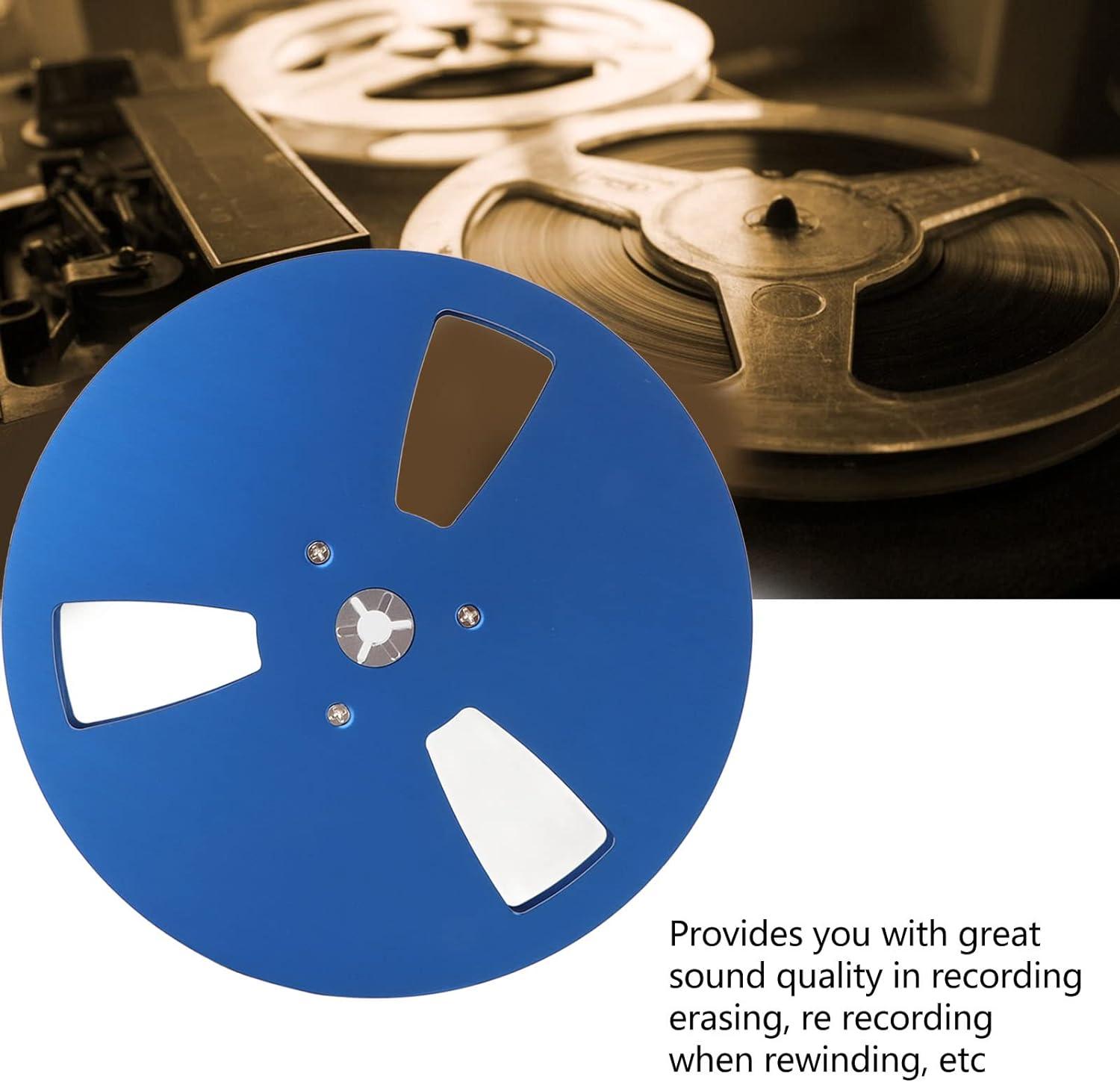 Reel to Reel Take Up Reel 1/4 7 Inch 3 Hole Aluminum Alloy Empty Reel Tape Takeup  Reel Machine Part for TEAC Reel to Reel Tape (Blue)