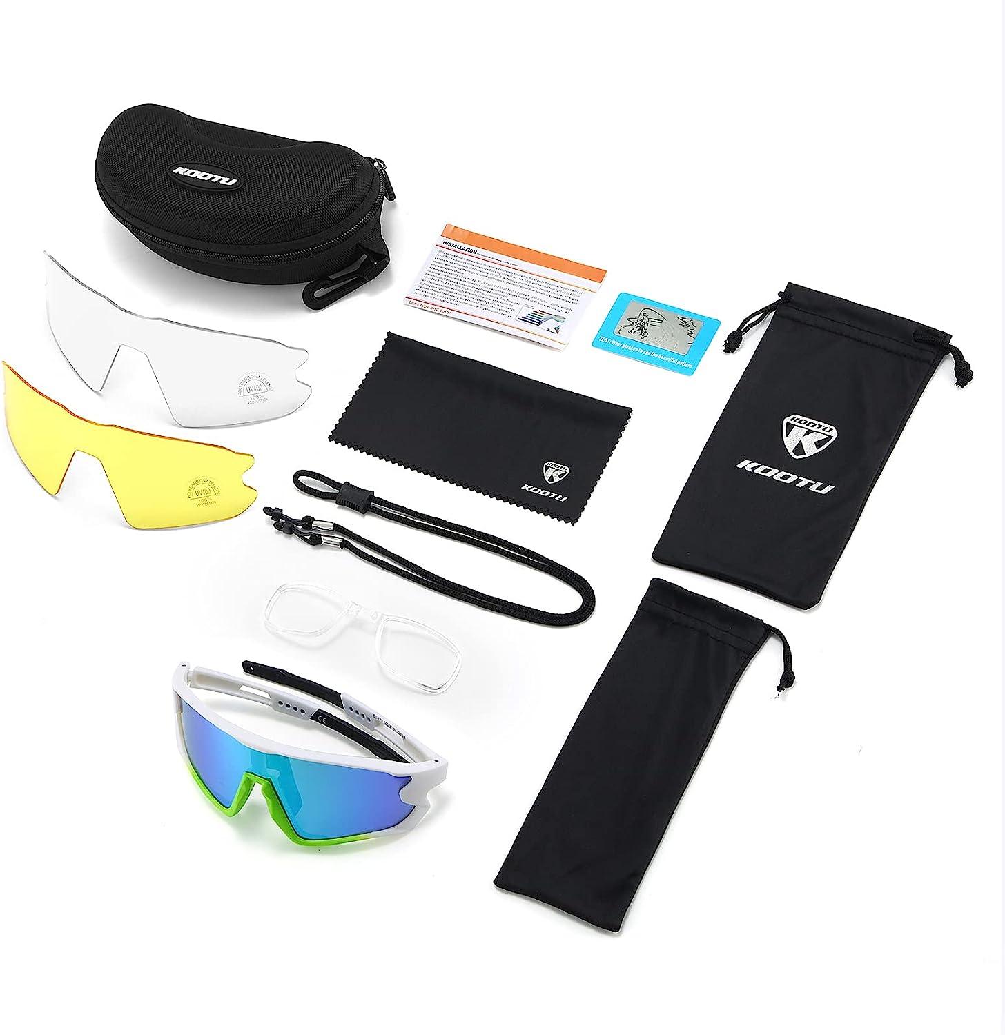 KOOTU Cycling Sunglasses 5 LENS Bike Eyewear UV400 Sports