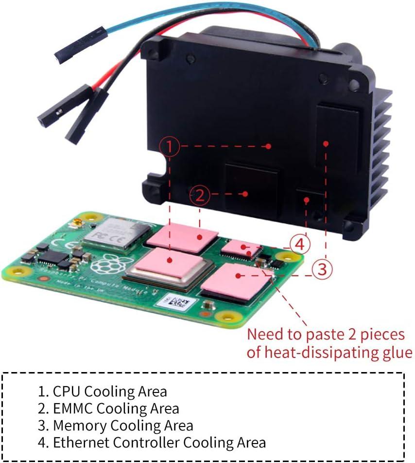 Raspberry Pi Compute Module 4 with CM4 heatsink PWM Fan CM4 4GB