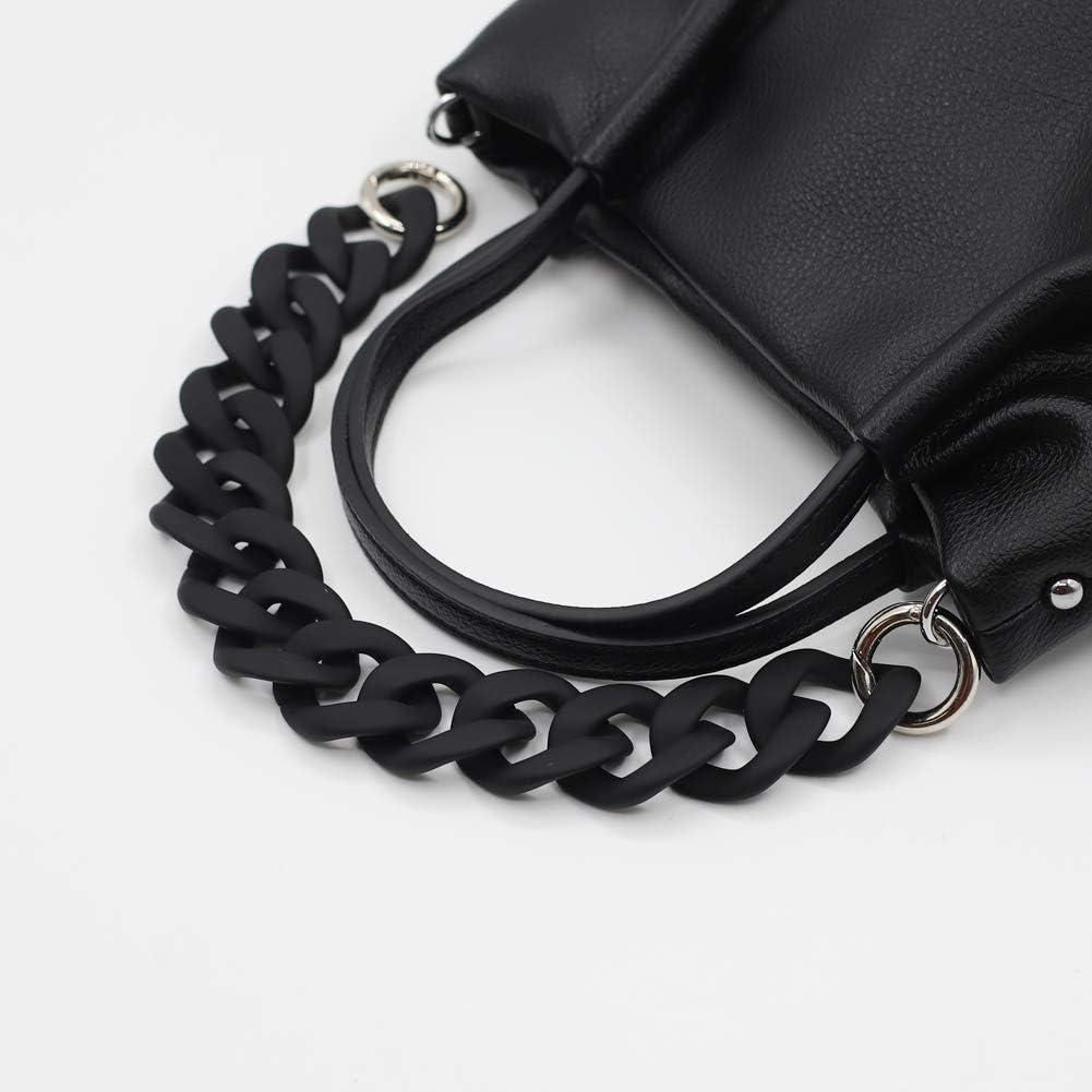 Large Flat Chain Strap - Acrylic Luxury Handbag Strap Fashionable  Replacement Purse Clutches Handles for DIY Crafts, 15.7 inch of Each … (02-  Black)