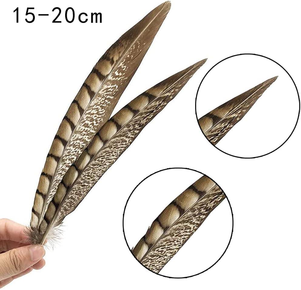 50Pcs Dip Golden Head Goose Feathers 15-20cm/6-8 Gold Feathers Natural  Pheasant Feather for Crafts Assesoires Plume Decoration