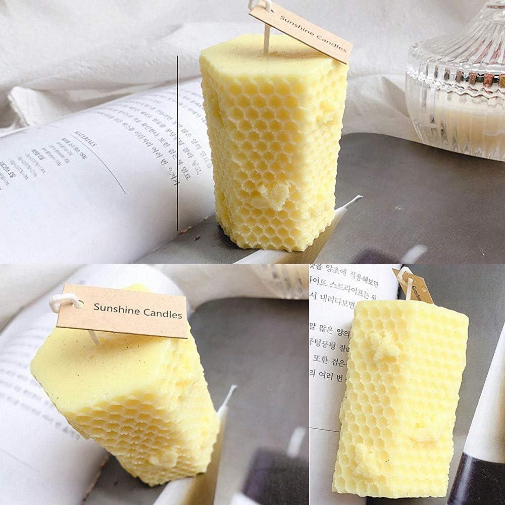 Fewo 2 Pack 3D Bee Honeycomb Candle Molds Beehive Silicone Mold