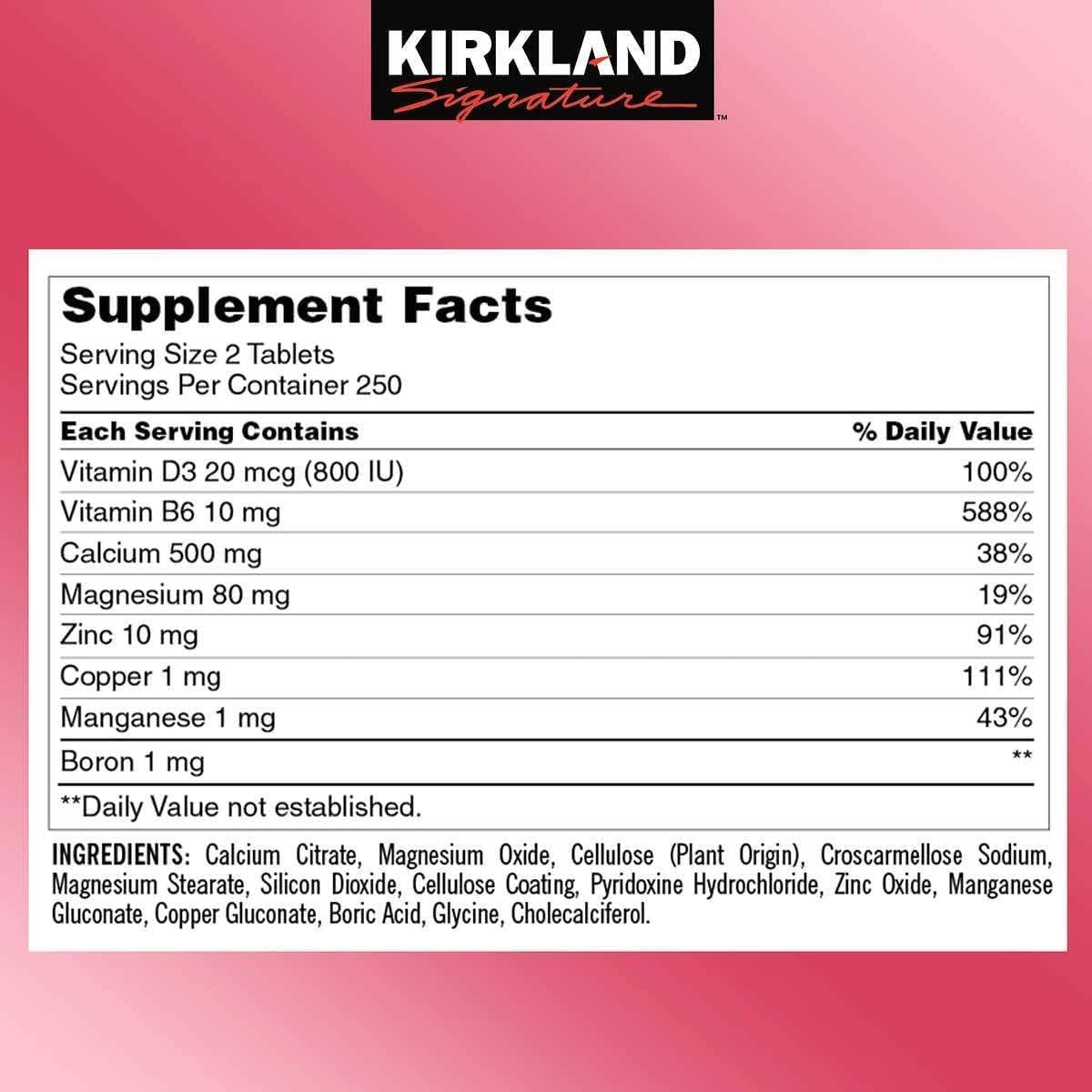 Kirkland Signature – Calcium Citrate, Magnesium and Zinc 500 Tablets +  Vitamin E 400IU, 500 Softgels (Bundle of 2 Units Total)