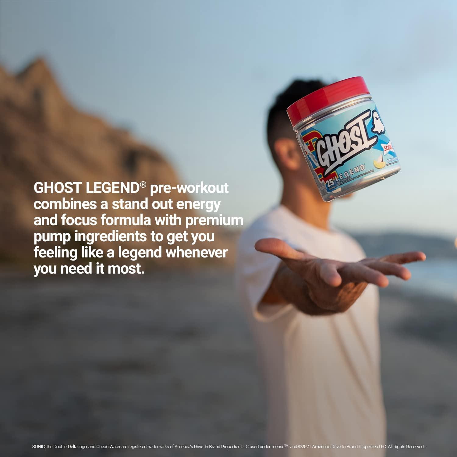 GHOST Legend All Out Pre-Workout Powder, Blue  