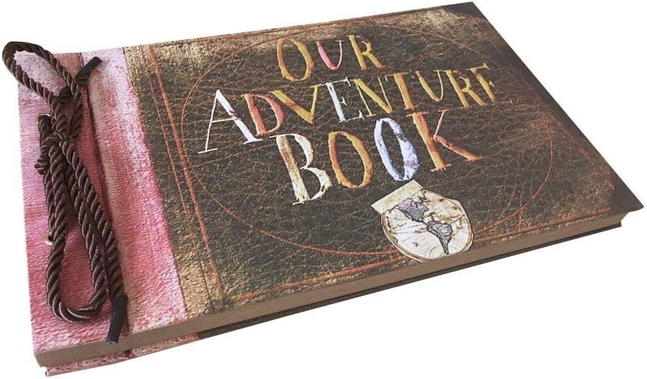 LINKEDWIN Up Scrapbook Photo Album, 3D Our Adventure Book, Wedding Guestbook, Bridal Shower, 11.6 x 7.5 Inches, 80 Pages