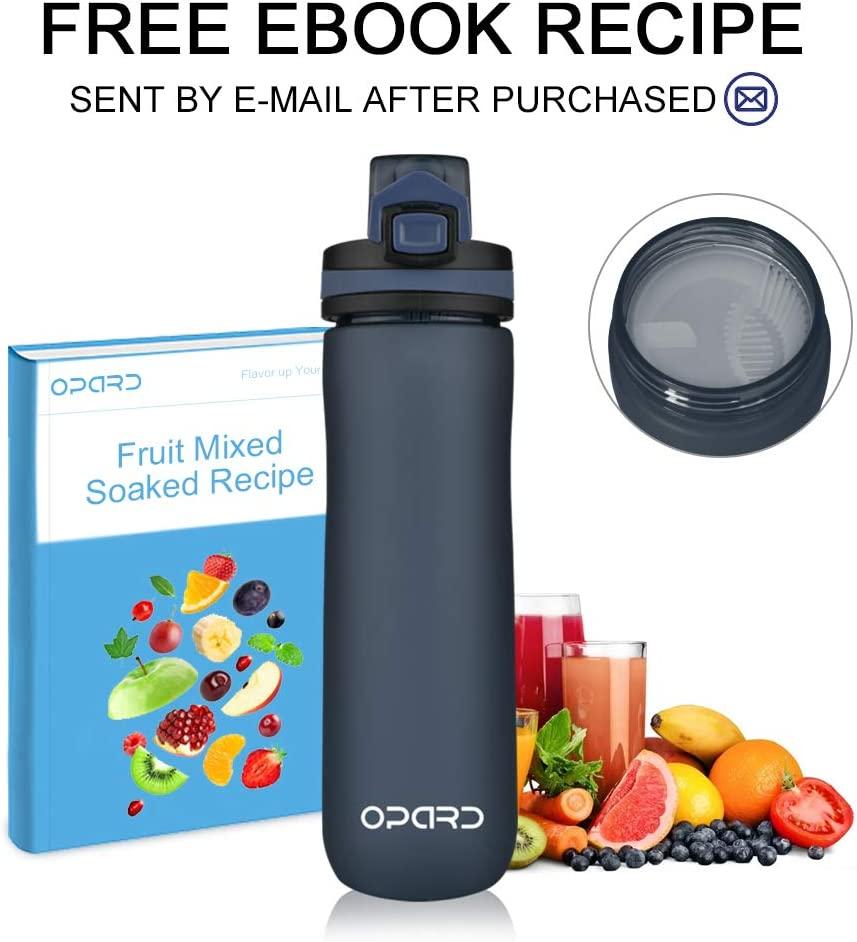 Opard 30oz Sports Water Bottle with Leak Proof Flip Top Lid BPA Free Tritan Reusable Plastic for Gym and Outdoor (Blue)