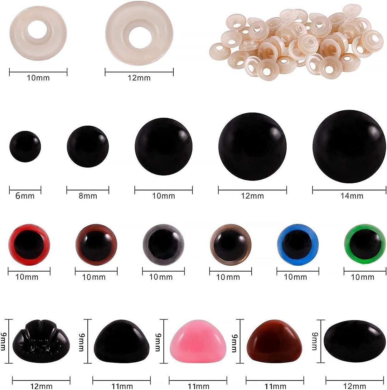 Plastic Safety Eyes and Noses with Washers Set for Toy Making. Colourful  Plastic Safety Eyes and Noses for Stuffed Animals. Plastic Eyes and Noses  for
