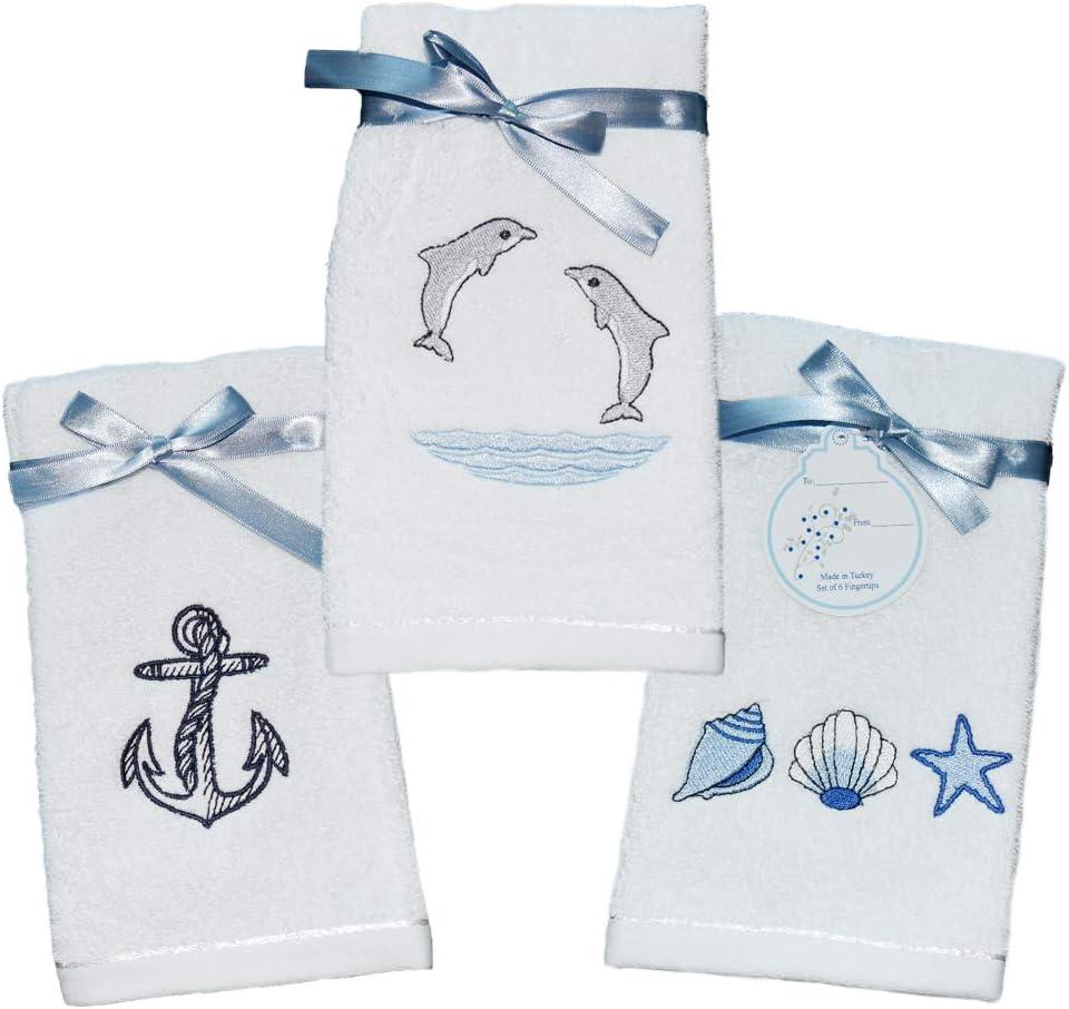 Hotel Collection 100% Turkish Cotton 20 x 30 Hand Towels - Marine Blue 