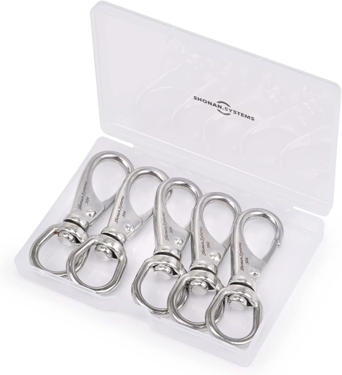 AOKLIT 4 Pack Stainless Steel Swivel Eye Snap Hook M6(2#) Marine Boat  Hardware Spring Buckle for Bird Feeders, Pet Chains, Dog Tie-Out Cable,  Keychains and More (4 x 1-1/2 inch) : 