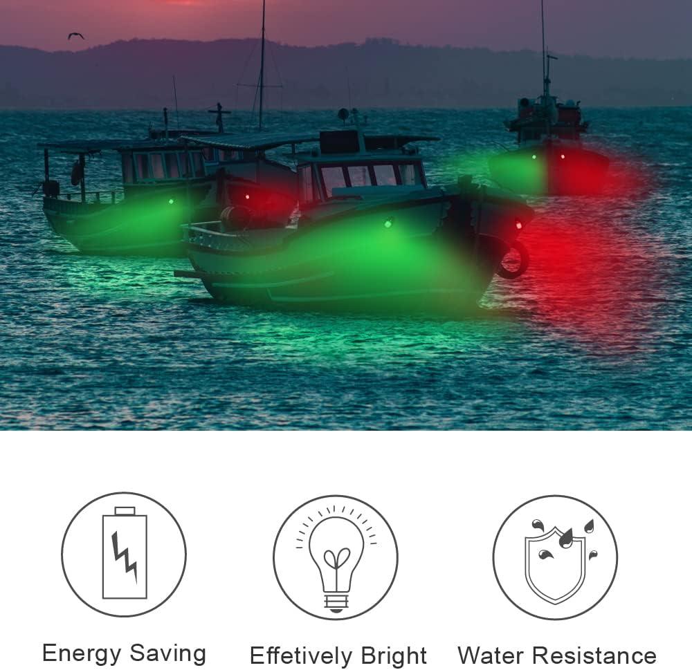 Obcursco LED Boat Navigation Lights, Boat Bow Light, Marine Boat