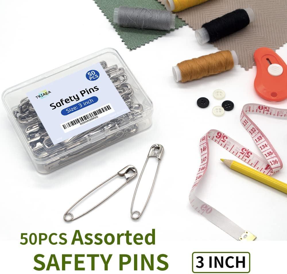 Tkiaea Safety Pins 500Pcs, Small Safety Pins 1.5 inch, Safety Pin Bulk,  Safety Pins for Clothes