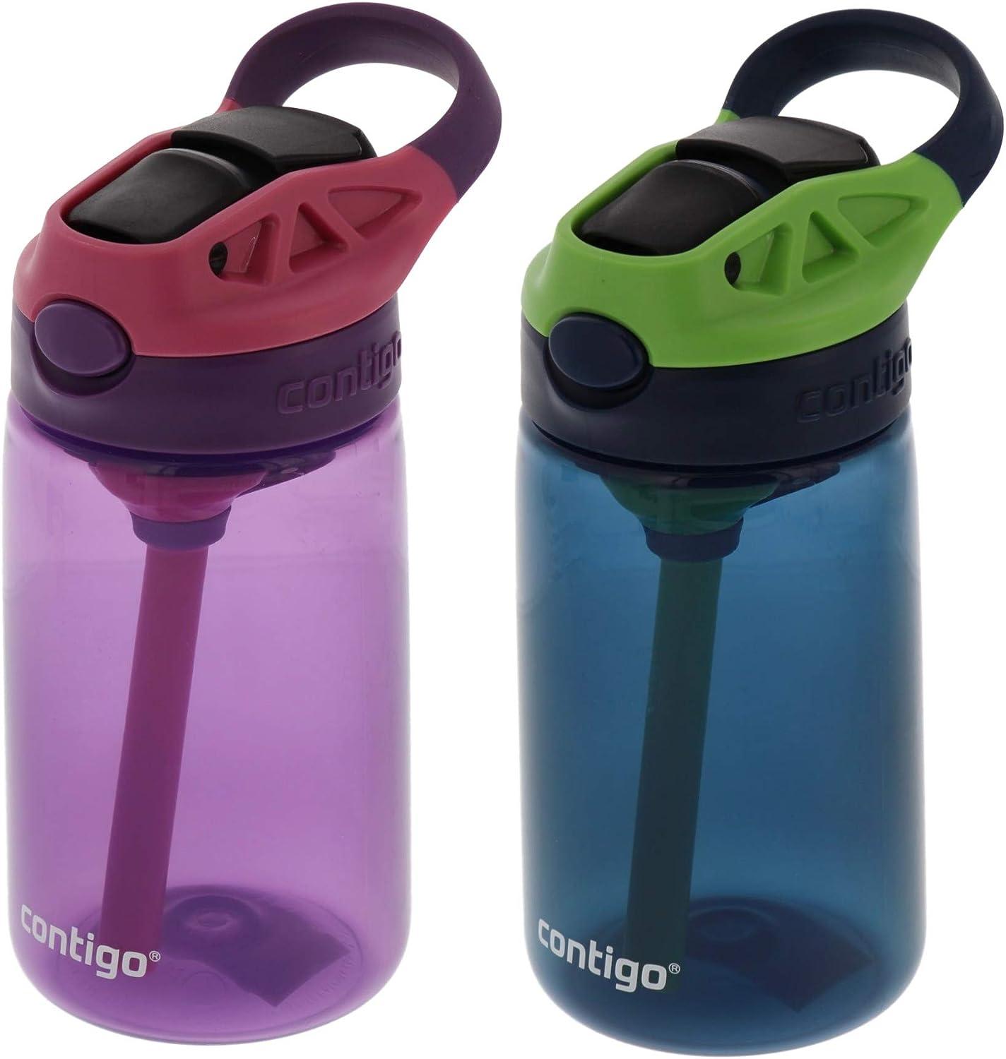 Contigo Kid's 14 oz AutoSpout Straw Water Bottle - Blueberry/Green Apple