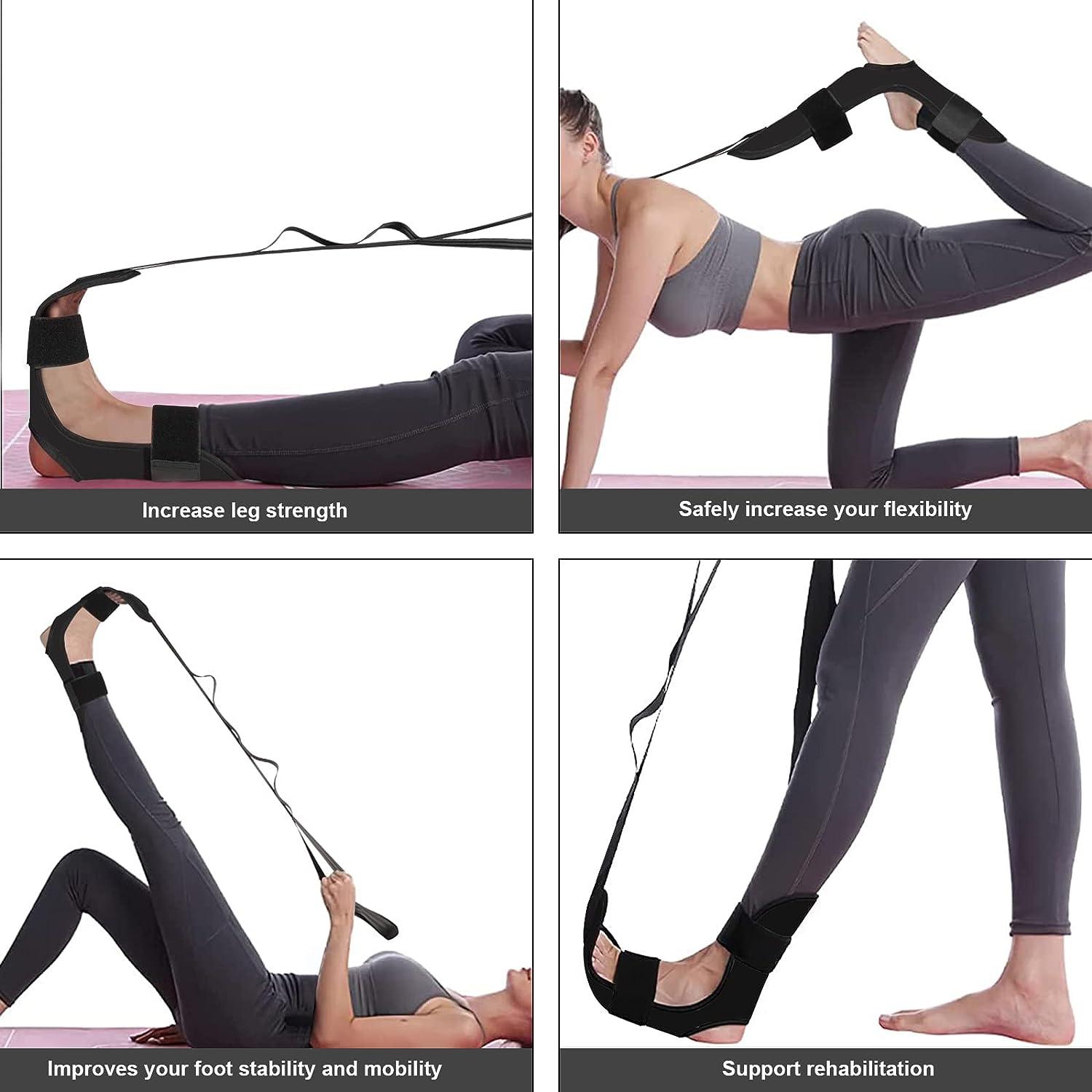  Foot and Calf Stretcher-Stretching Strap For Plantar Fasciitis,  Heel Spurs, Foot Drop, Achilles Tendonitis & Hamstring. Yoga Foot & Leg Stretch  Strap. (Black) : Sports & Outdoors