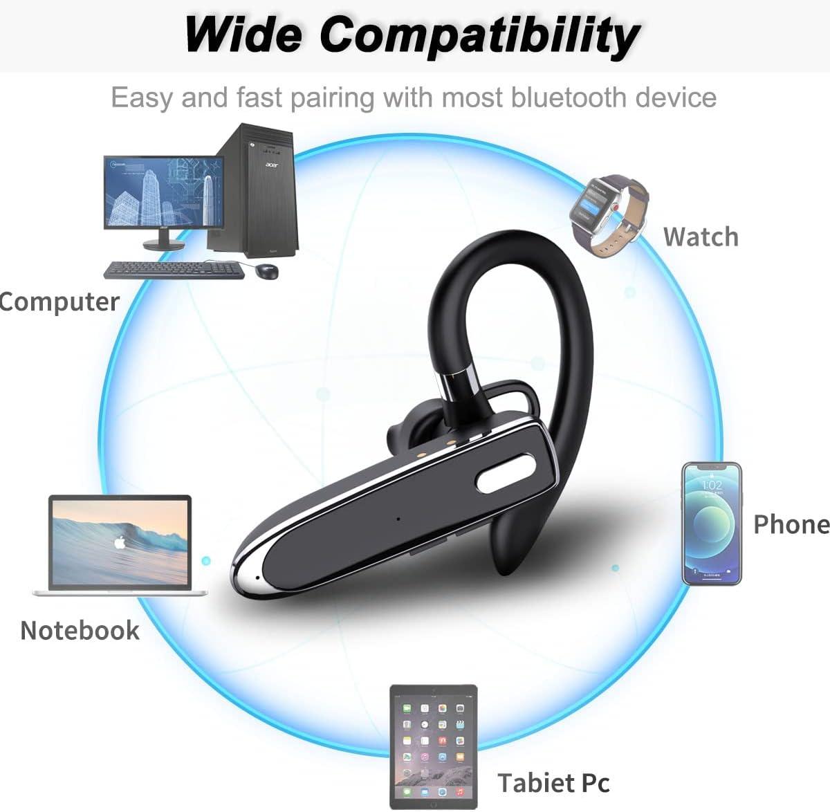 Bluetooth Headset Wireless Earpiece with MIC for Cell Phones 2022