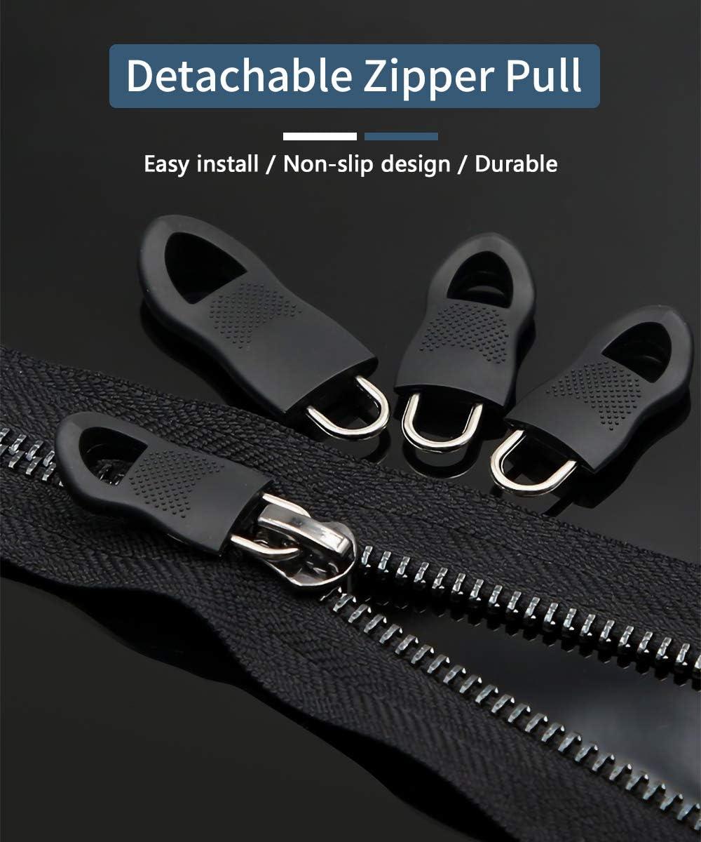 10pcs) - Dsmile Pack Of 10pcs Black Colour Zipper Pulls Fits