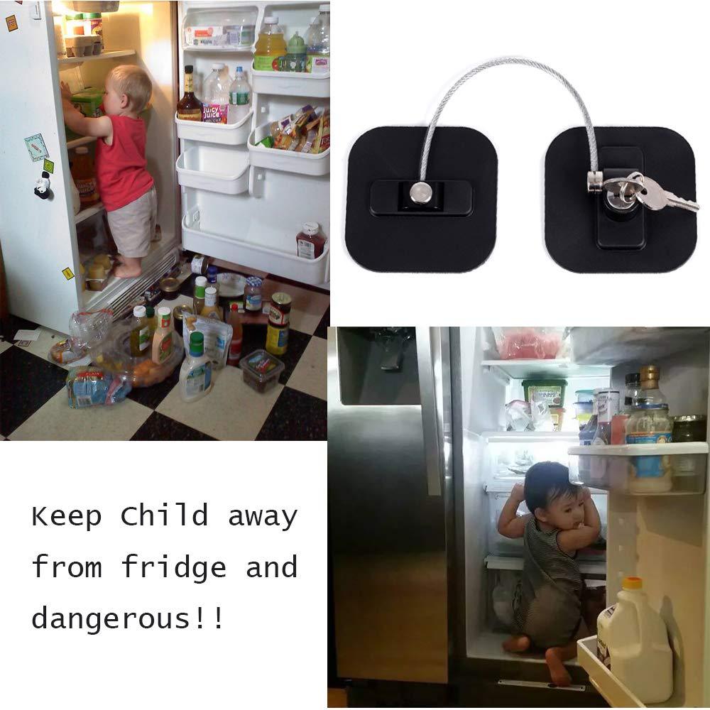 Refrigerator Lock, Fridge Lock with Key for Adults, Lock for a Fridge,  Cabineh 