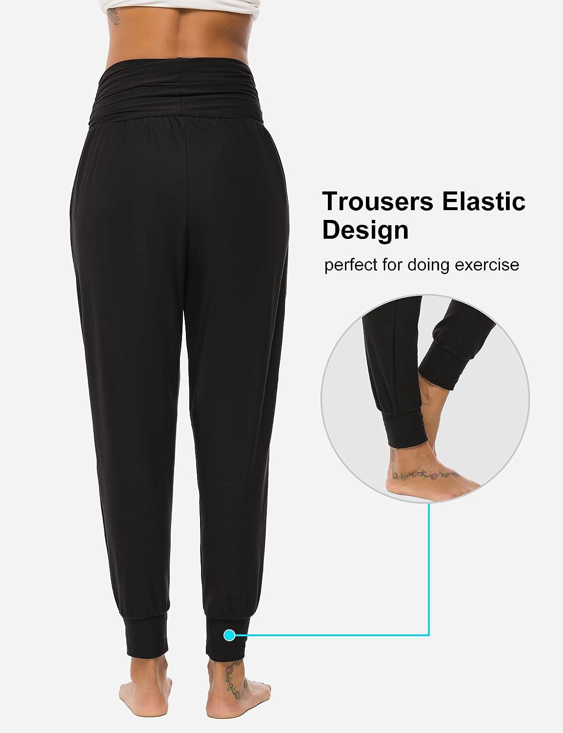 Buy Womens Wide Leg Sweatpants Casual Loose Yoga Pants Comfy Lounge Joggers  Baggy Sweatpants Pockets, Black, XX-Large at