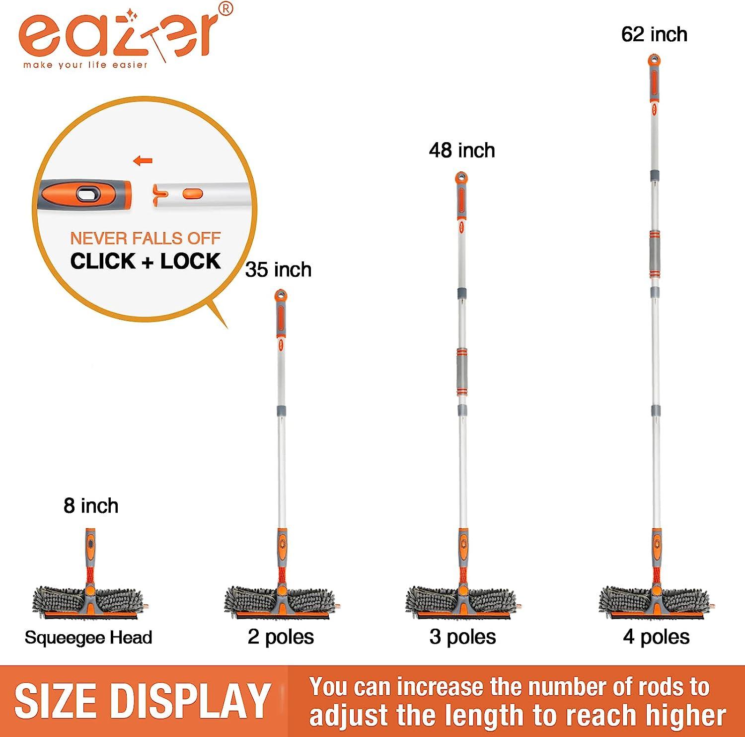 eazer Squeegee Window Cleaner 2 in 1 Rotatable Cleaning Tool Kit with  Extension Pole, 62â€˜â€™ Telescopic Washing Equipment Bendable Head, for  Home Car Glass - …
