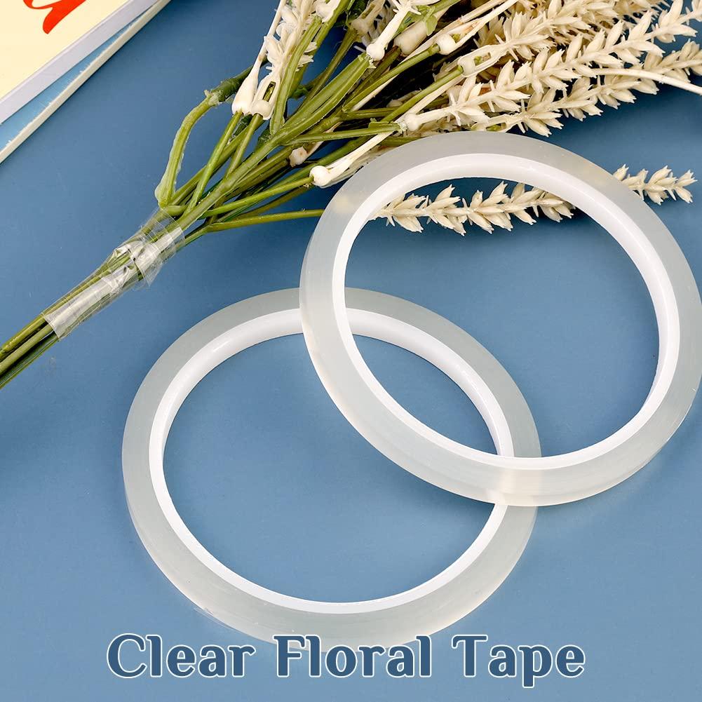 Kollase Floral Tape Clear 2 Rolls 1/4 inch Clear Waterproof Florist Tape  Floral Arrangement Supplies Flower Tape for Creating Grid on Top of Vase  Binding Fresh Flower Bouquets Flower Crafts 2 Clear