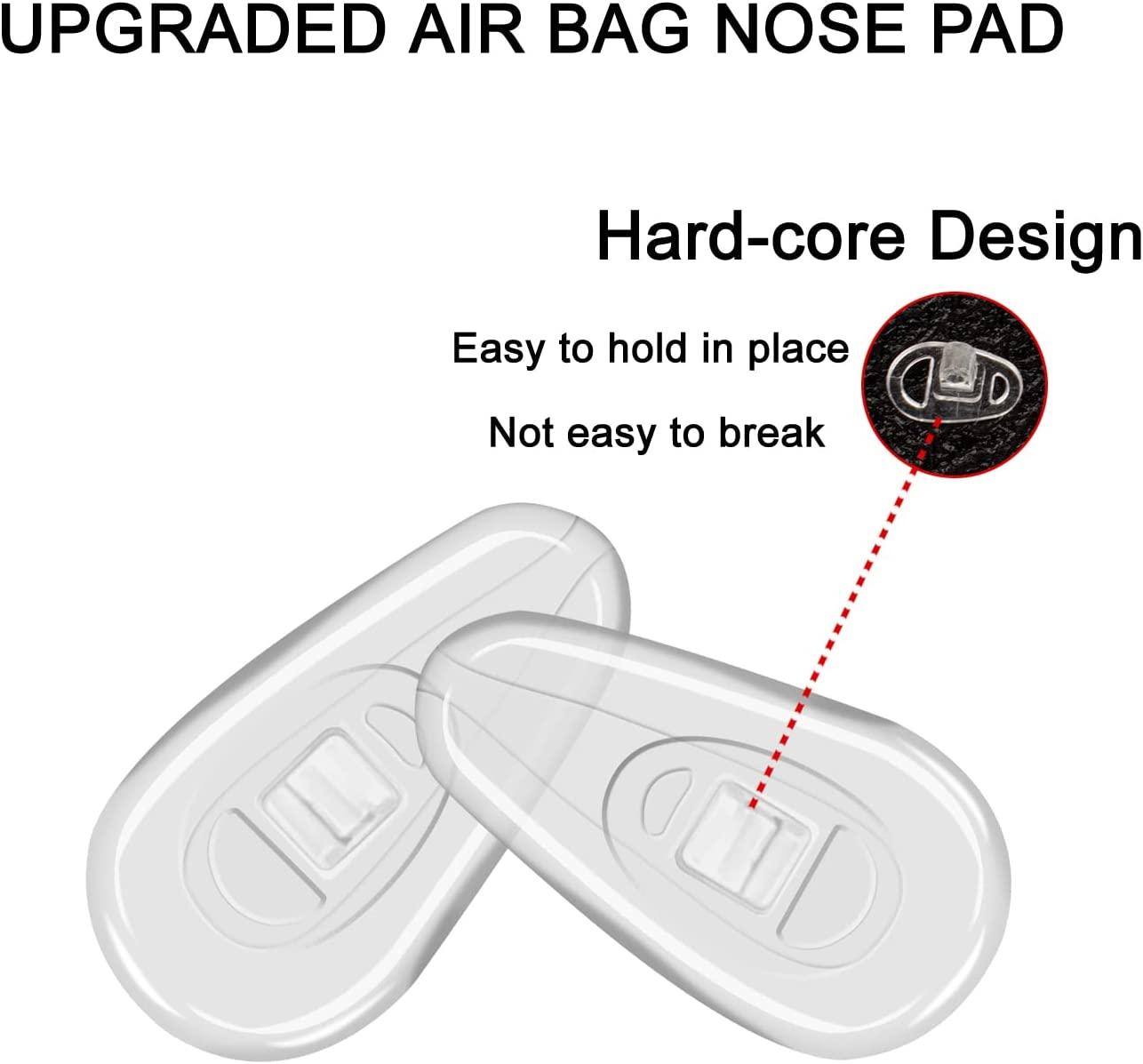 Mr.ZZ Mr.Zz Eyeglasses Nose Pads, Upgraded Soft Silicone Air