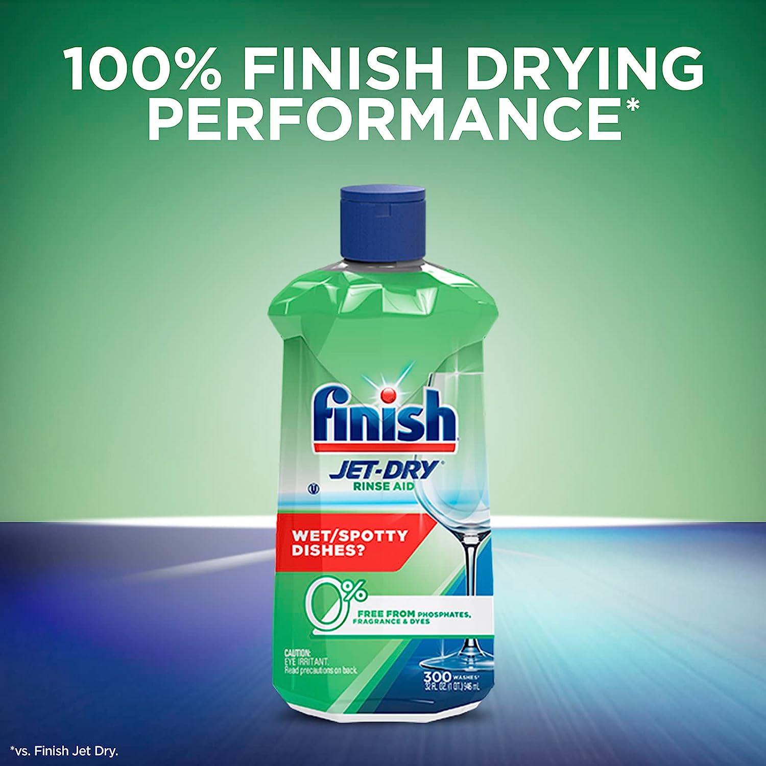  Finish Jet-Dry Rinse Aid, 32oz, Dishwasher Rinse Agent & Drying  Agent 300 Washes