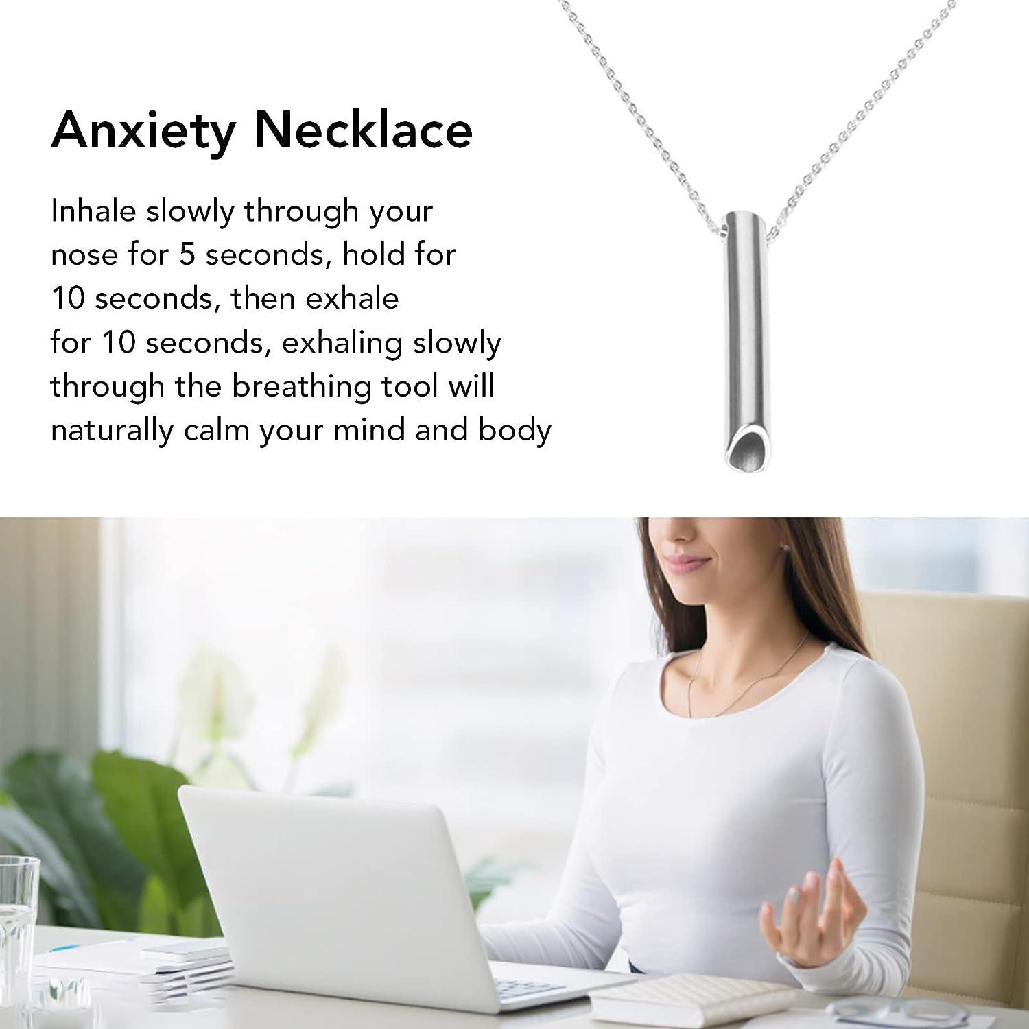 Anxiety Relief Breathing Necklace Meditation Stress Relief Mindfulness  Breathing Exercise Device Stress Relief Gifts for Women and Men Mindfulness  for Kids Relaxation Whistle