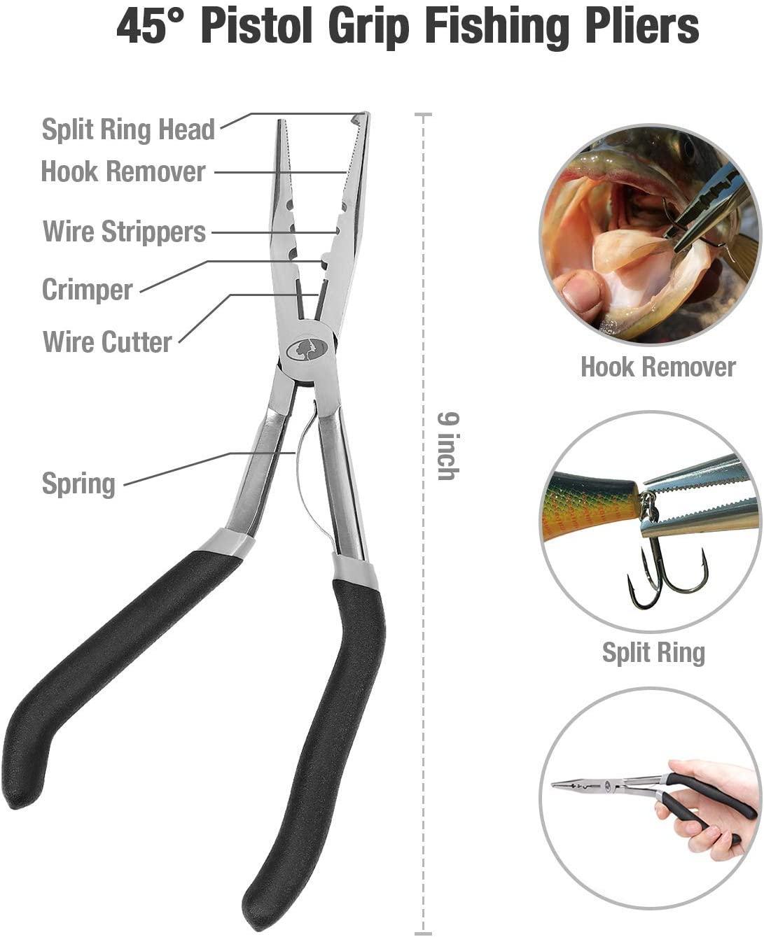 Mossy Oak 4PC Fishing Tool Kit Fishing Fillet Knife Pliers Gripper Line  Snip Set