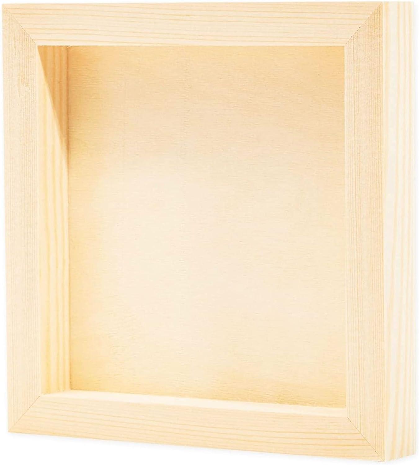 6 Pack Unfinished Wood Canvas Boards for Painting, 6x6 Square