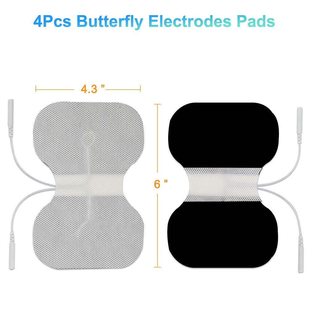 TENS Unit Pads, 40PCS Round Electrodes Pads, 1.25 Reusable Carbon  Electrotherapy Pads for EMS Muscle Stimulator, with 2.0 mm Pigtail  Connectors