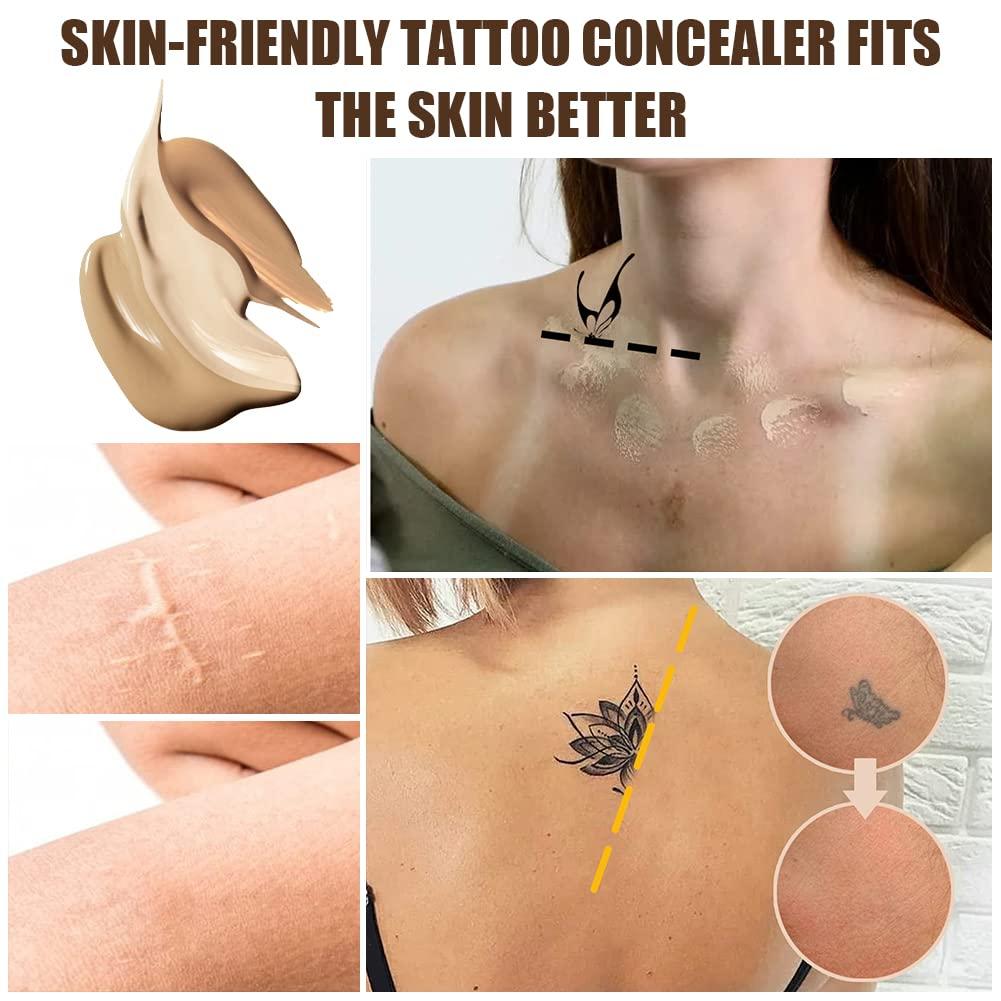 Tattoo Cover Up Makeup Waterproof, Professional Tattoo Concealer Use on  Body, For Legs, Dark Spots, Scars, Vitiligo, 2 Colors/Set