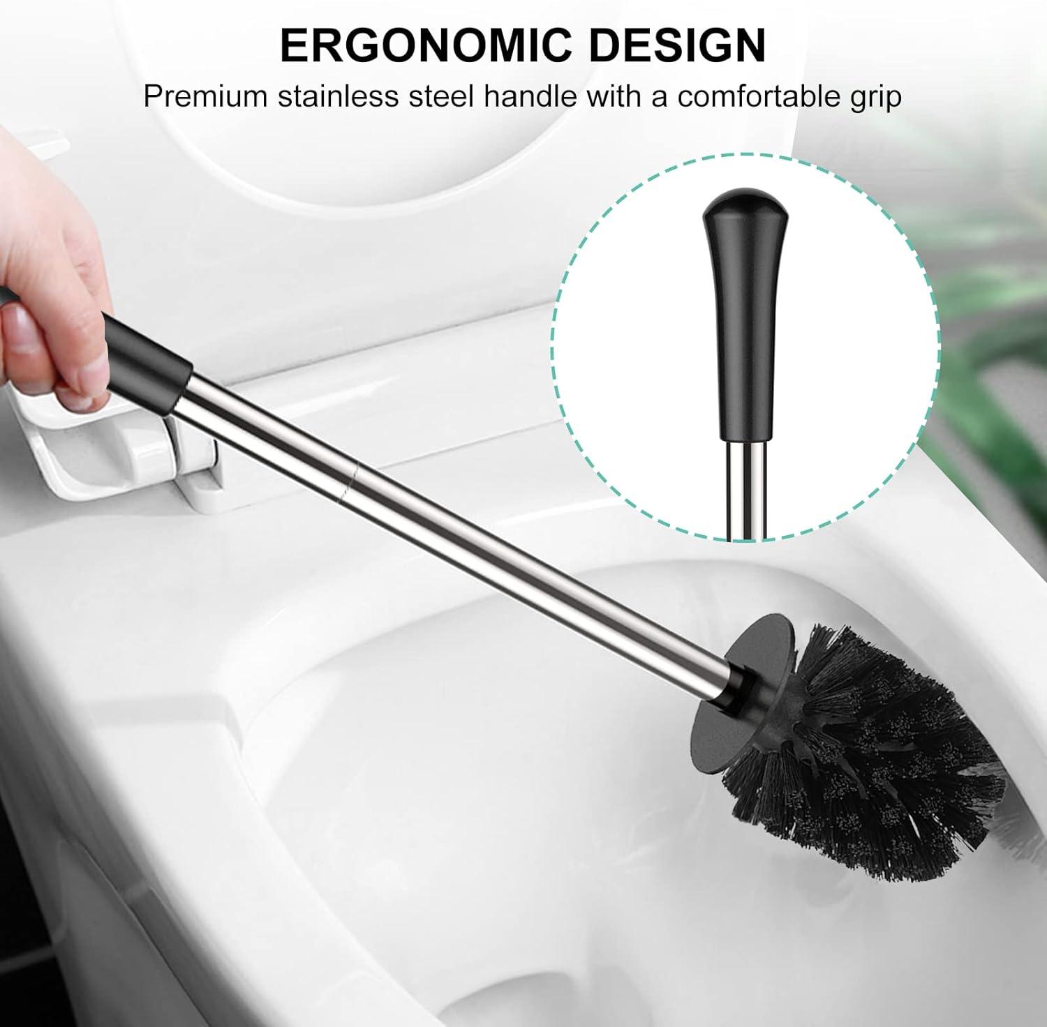 Toilet Brush, Compact Size Toilet Bowl Brush and Holder with Stainless  Steel Handle, Small Size Plastic Holder Space Saving for Storage,Easy to  Hide, Drip-Proof, Easy to Assemble, Deep Cleaning