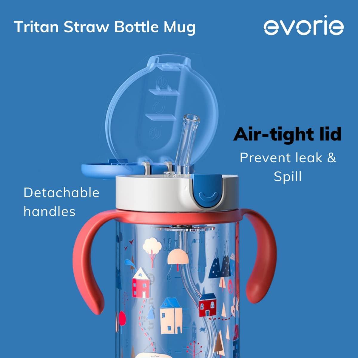 Evorie Tritan Toddler Sippy Cup with Silicone Straw Spill-Proof