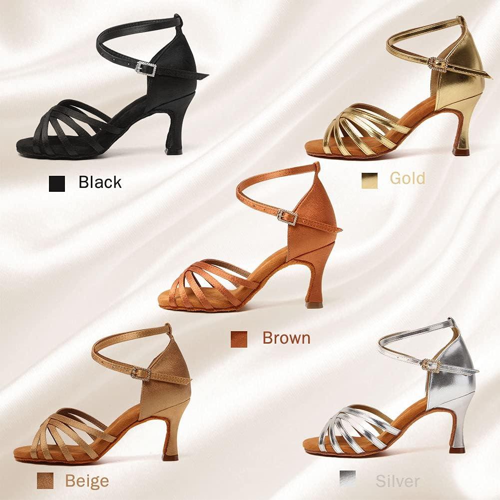 Women Fashion Shoes Dance Prom Dancing Ballroom Waltz Rumba Latin Sandals  Women's sandals Sandals (Black, 7.5)