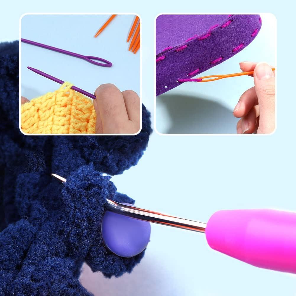 Crochet Hooks,12 Pcs Crochet Kit,Soft Needles Crafts Sewing Knitting Hooks Tool,DIY Weave Yarn Kit