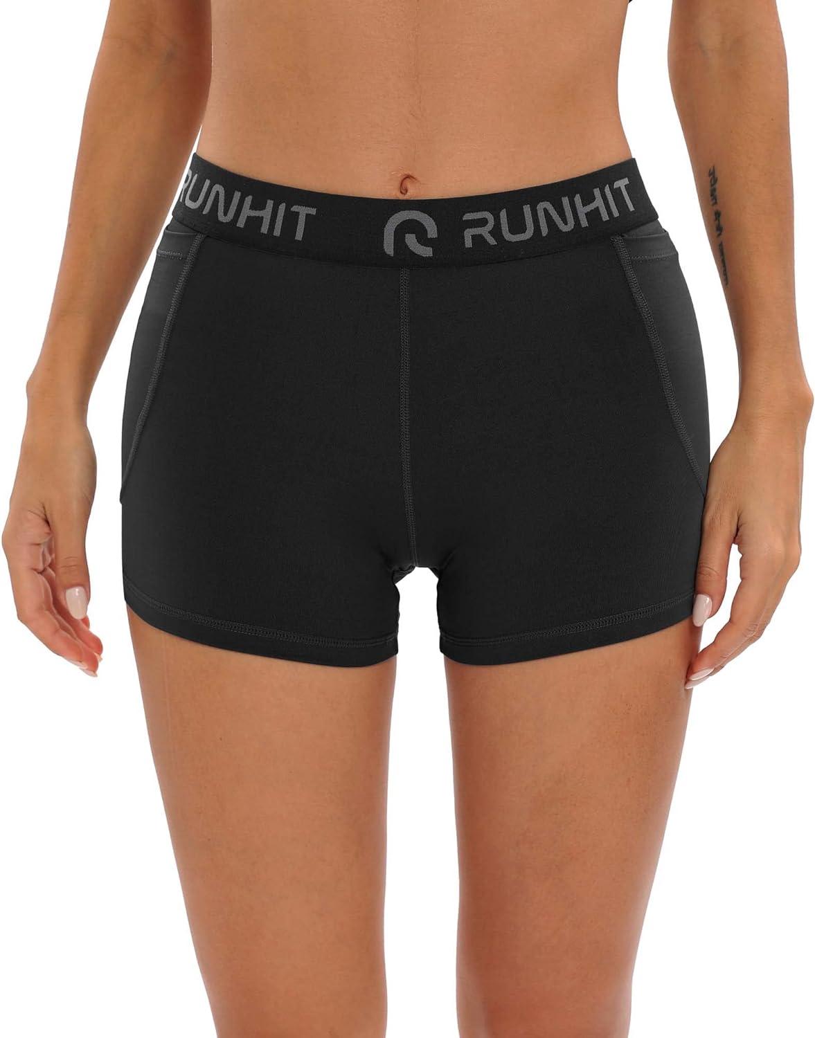 Runhit Men's Compression Shorts(3 Pack), Spandex Running Biker