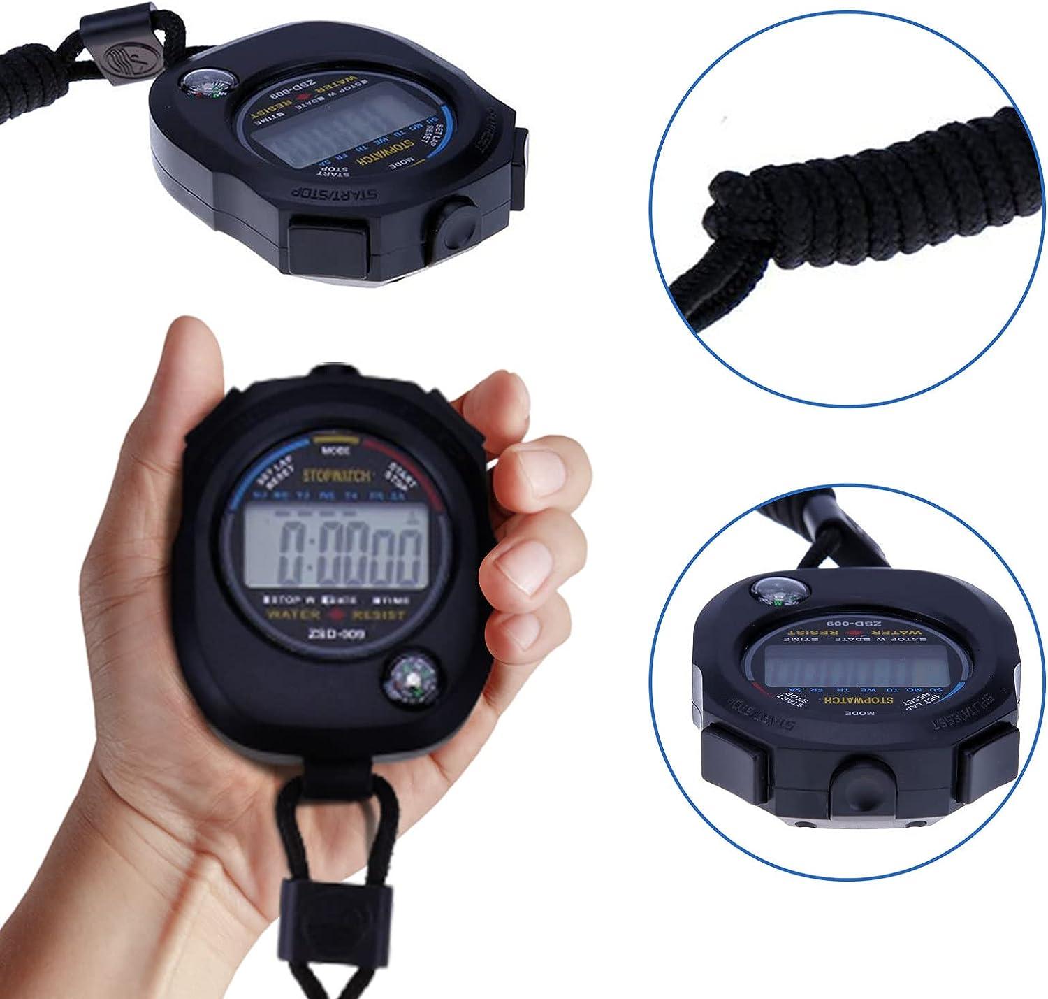 5 Pcs Stopwatch Timer for Sports - Large Display Digital Sports Timer  Multipurpose Stop Watch,with Time and Alarm Function for Sports Fitness  Trainers