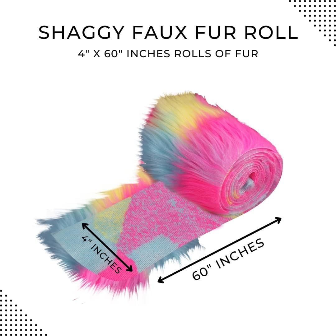 FabricLA Shaggy Faux Fur Fabric - 30 x 36 Inches Pre-Cut - Use Fake Fur Fabric for DIY, Craft Fur Decoration, Fashion Accessory, Hobby - Light
