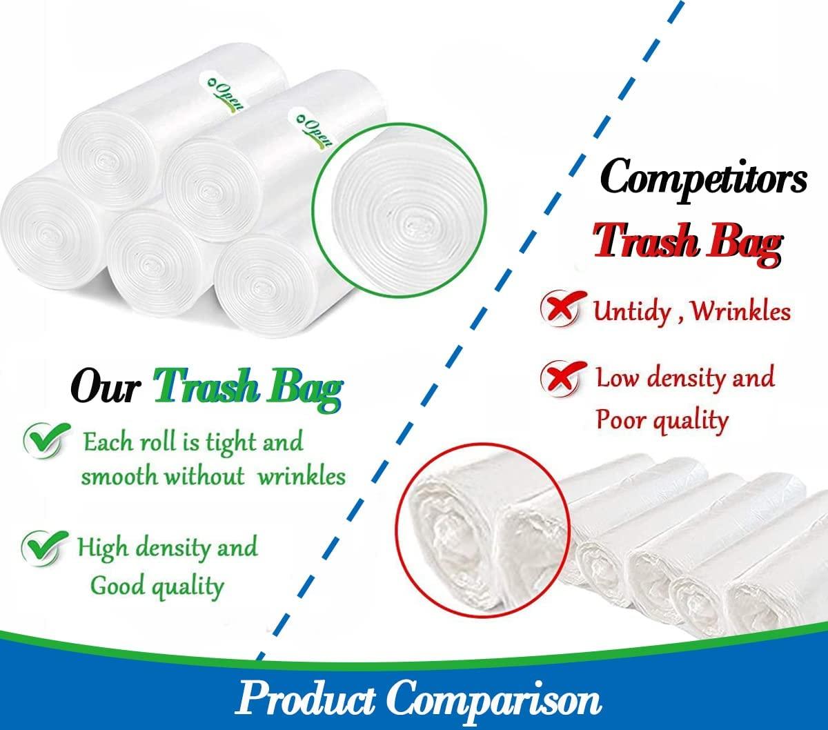 1.2 gallon trash can liners,Small clear Garbage Bags 300,Extra Strong 1 2  Gal Trash