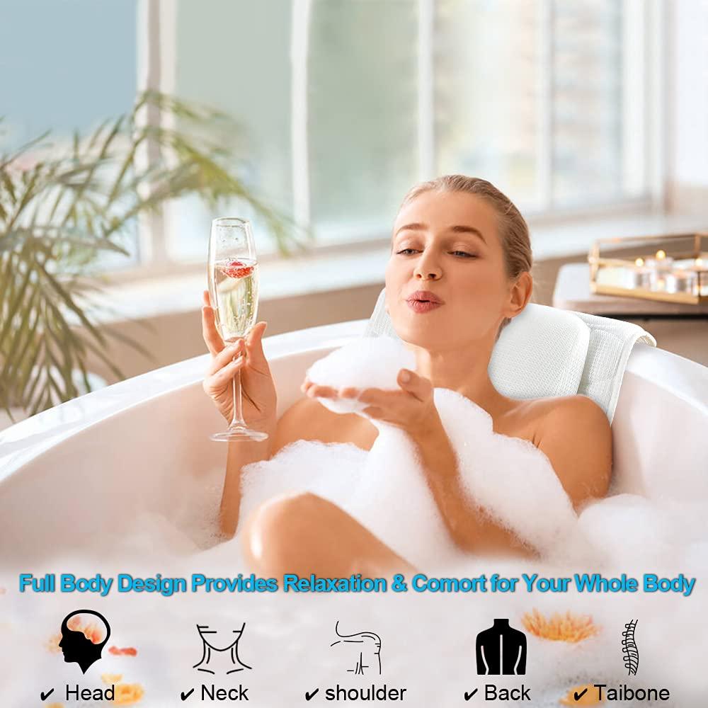 Bath Pillow (Extra Comfort), Relaxing Bath Pillows for Tub Neck