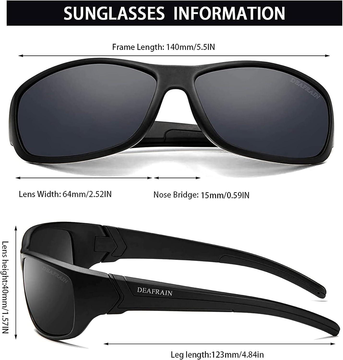 DEAFRAIN Polarized Sports Sunglasses for Men Women Driving Fishing