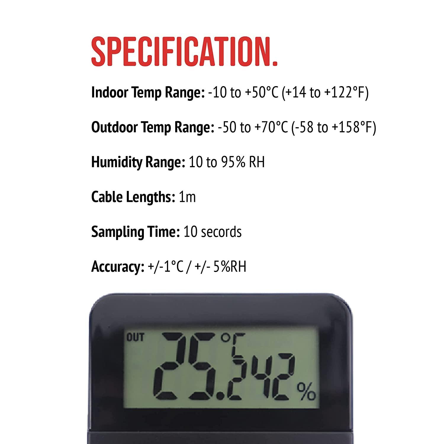 Digital Reptile Thermometer and Humidity Gauge Remote Probes – Terrarium  Reptile Hygrometer Thermo Humidor Tank Cage Incubator Brooder Indoor Outdoor